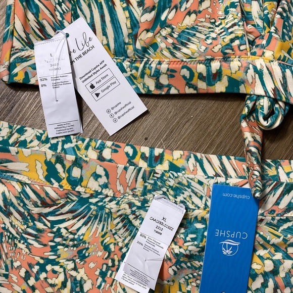 NWT CupShe Paisley Print Reversible Halter Bikini L/XL - Picture 13 of 13